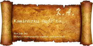 Kaminszky Agáta névjegykártya
